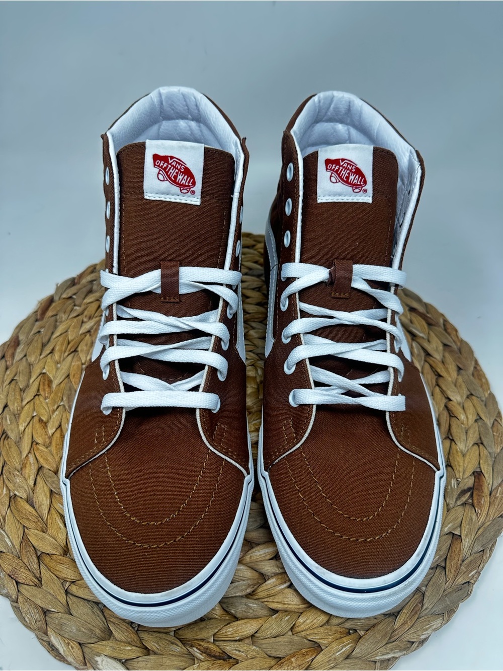Vans Sk8-Hi Sneakers Chocolate Brown White Size 11.5 Men's - Picture 6 of 9